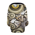 Steampunk Metallic Gears Print Baby Seat Cover