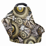 Steampunk Metallic Gears Print Baby Seat Cover