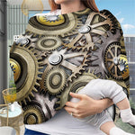 Steampunk Metallic Gears Print Baby Seat Cover
