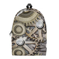 Steampunk Metallic Gears Print School Backpack