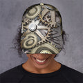 Steampunk Metallic Gears Print Baseball Cap