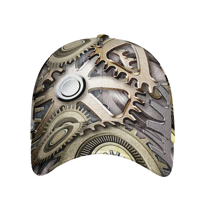 Steampunk Metallic Gears Print Baseball Cap