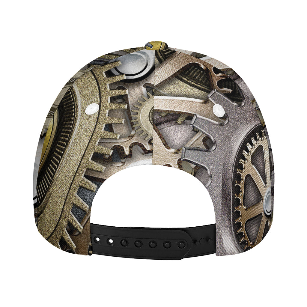 Steampunk Metallic Gears Print Baseball Cap