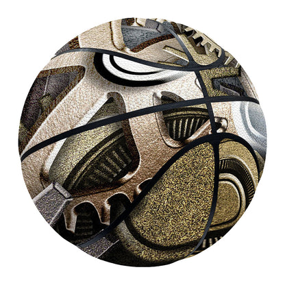 Steampunk Metallic Gears Print Basketball