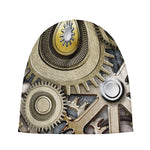 Steampunk Metallic Gears Print Beanie
