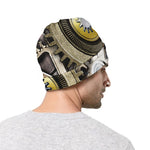 Steampunk Metallic Gears Print Beanie