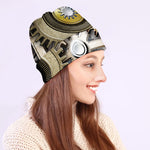 Steampunk Metallic Gears Print Beanie