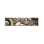 Steampunk Metallic Gears Print Bed Runner