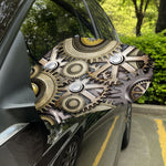 Steampunk Metallic Gears Print Car Side Mirror Covers