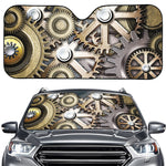 Steampunk Metallic Gears Print Car Windshield Sun Shade