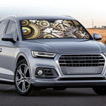 Steampunk Metallic Gears Print Car Windshield Sun Shade