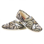 Steampunk Metallic Gears Print Casual Shoes