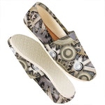 Steampunk Metallic Gears Print Casual Shoes