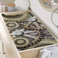 Steampunk Metallic Gears Print Changing Pad Cover