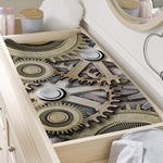 Steampunk Metallic Gears Print Changing Pad Cover