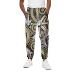 Steampunk Metallic Gears Print Cotton Pants