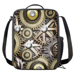 Steampunk Metallic Gears Print Crossbody Lunch Bag