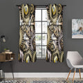 Steampunk Metallic Gears Print Grommet Curtain Panels