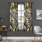 Steampunk Metallic Gears Print Curtain