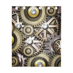 Steampunk Metallic Gears Print Curtain