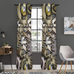 Steampunk Metallic Gears Print Curtain