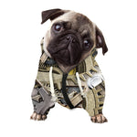 Steampunk Metallic Gears Print Dog Zip Up Hoodie