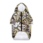Steampunk Metallic Gears Print Dog Zip Up Hoodie