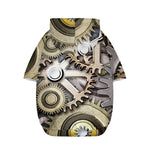 Steampunk Metallic Gears Print Dog Zip Up Hoodie