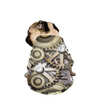 Steampunk Metallic Gears Print Dog Zip Up Jacket