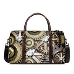 Steampunk Metallic Gears Print Duffle Bag