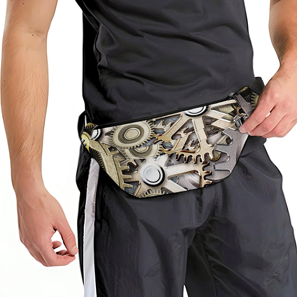 Steampunk Metallic Gears Print Fanny Pack