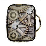 Steampunk Metallic Gears Print Front Pocket Bible Bag