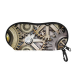 Steampunk Metallic Gears Print Glasses Case