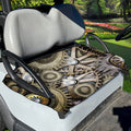 Steampunk Metallic Gears Print Golf Cart Seat Cover