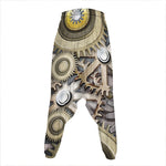 Steampunk Metallic Gears Print Hammer Pants