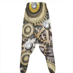 Steampunk Metallic Gears Print Hammer Pants