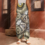 Steampunk Metallic Gears Print Harem Pants