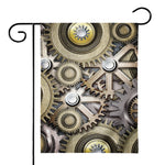 Steampunk Metallic Gears Print House Flag