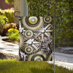 Steampunk Metallic Gears Print House Flag