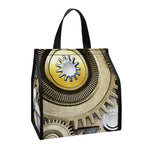 Steampunk Metallic Gears Print Insulated Lunch Tote
