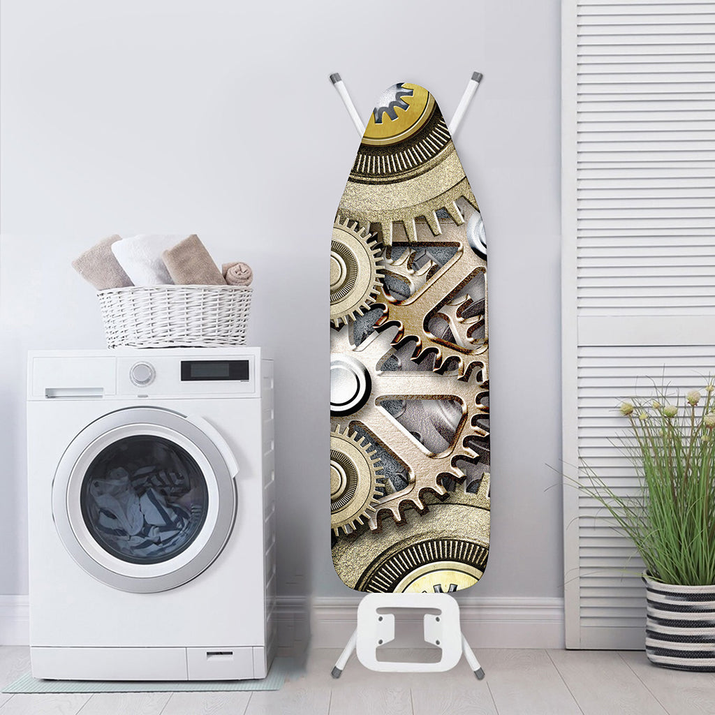 Steampunk Metallic Gears Print Ironing Board Cover