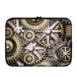 Steampunk Metallic Gears Print Laptop Sleeve
