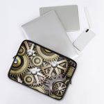 Steampunk Metallic Gears Print Laptop Sleeve