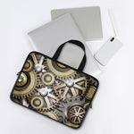 Steampunk Metallic Gears Print Laptop Sleeve With Handle
