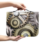 Steampunk Metallic Gears Print Leather Bible Cover