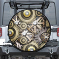 Steampunk Metallic Gears Print Leather Spare Tire Cover