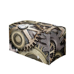 Steampunk Metallic Gears Print Leather Tissue Box Cover