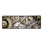 Steampunk Metallic Gears Print Long Kitchen Mat