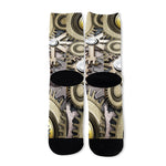 Steampunk Metallic Gears Print Long Socks