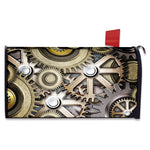 Steampunk Metallic Gears Print Mailbox Cover